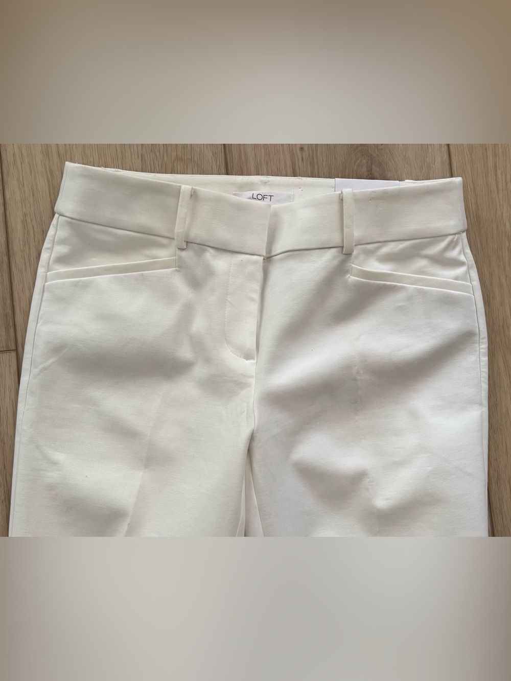 LOFT Riviera Pants White 6 Petite Cropped Marisa Fit Stretch New w/ tags NWT - Picture 4 of 16